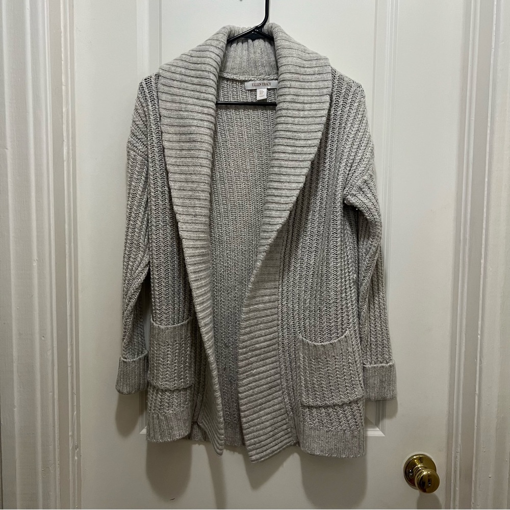 Ellen Tracy Light Gray Women's Cardigan
